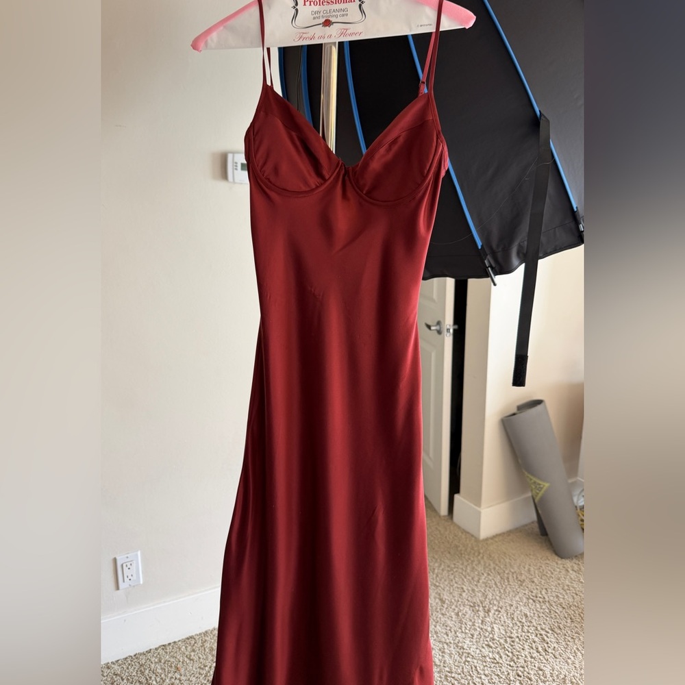 Reformation Silk Neva Dress in Romance, *light flaws* - Picture 3 of 11